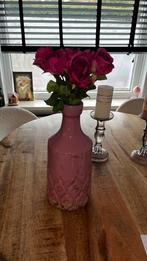 Roze Vaas met roze kunst rozen, Ophalen, Zo goed als nieuw