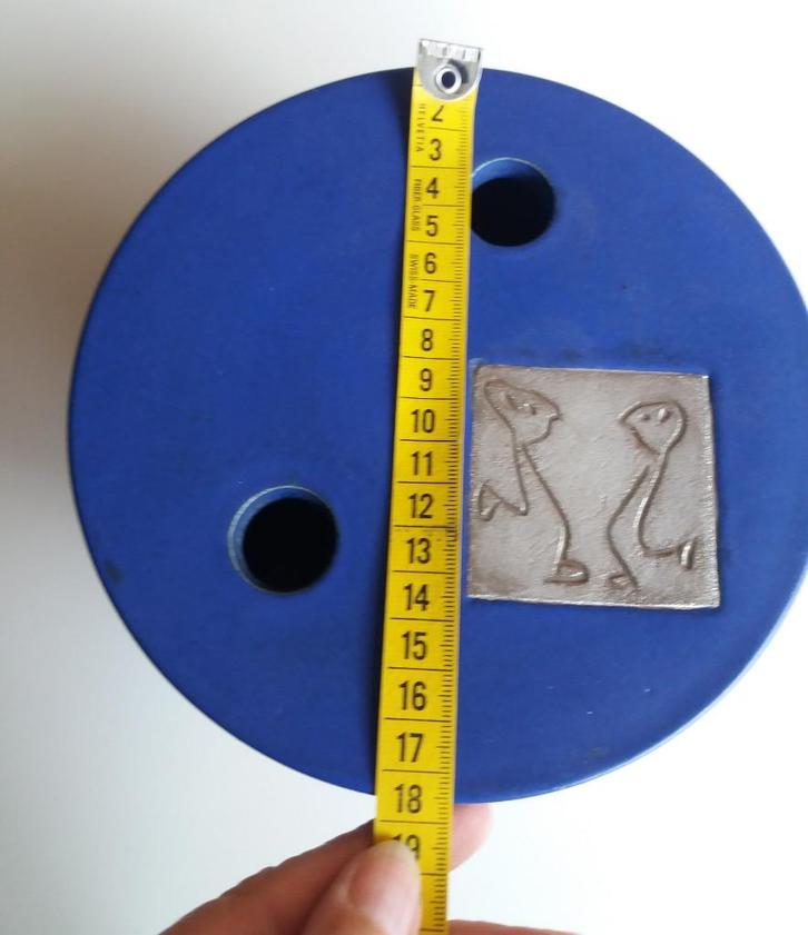 Jan Vander Elst, design vaas, blauw, Huis en Inrichting, Woonaccessoires | Vazen, Zo goed als nieuw, Blauw, Minder dan 50 cm, Aardewerk of Porselein