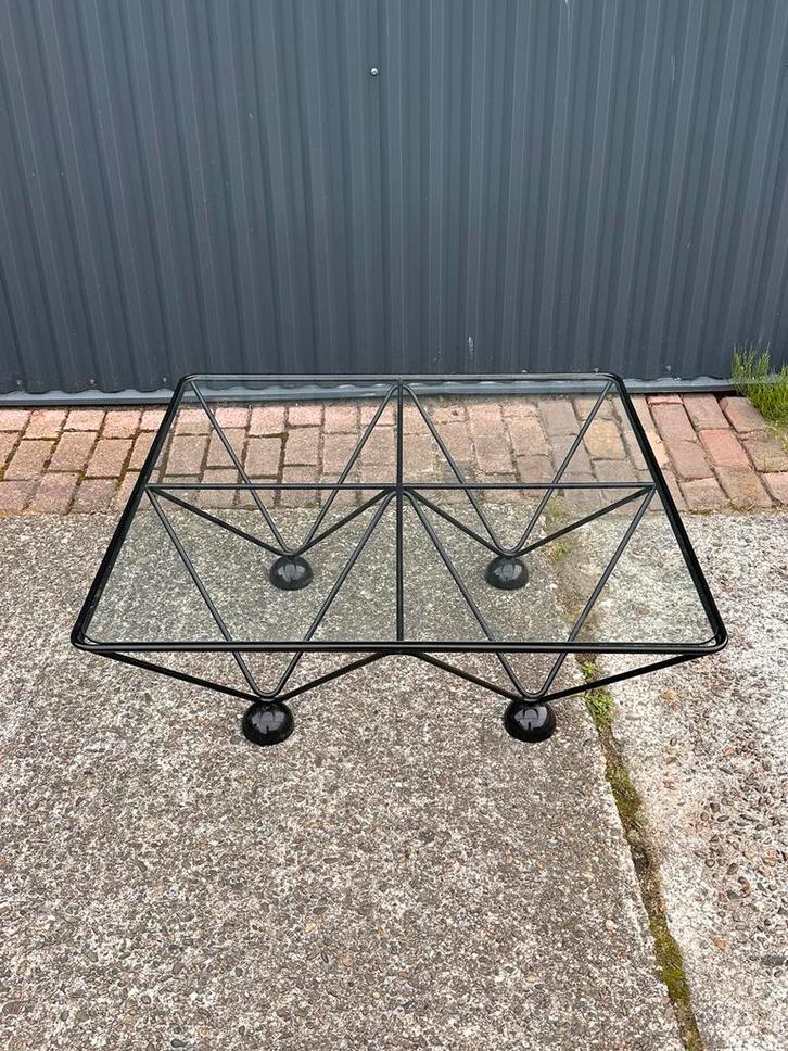 Vintage salontafel glas, Huis en Inrichting, Tafels | Salontafels, Ophalen of Verzenden