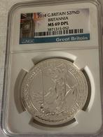 Engelse zilveren munt slab 2014 elisabeth 2 gecertificeerd, Ophalen of Verzenden, Noord-Amerika