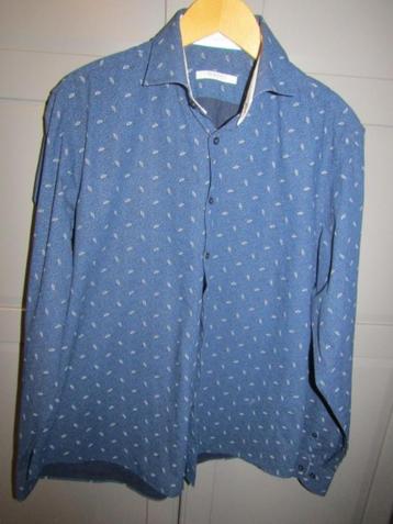 G384 The Blueprint mt XL overhemd donkerblauw wit beschikbaar voor biedingen