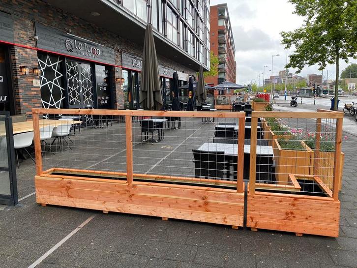 Horeca terras plantenbakken op maat gemaakt, Tuin en Terras, Bloembakken en Plantenbakken, Nieuw, Hout, Binnen, Balkon, Tuin, Ophalen of Verzenden