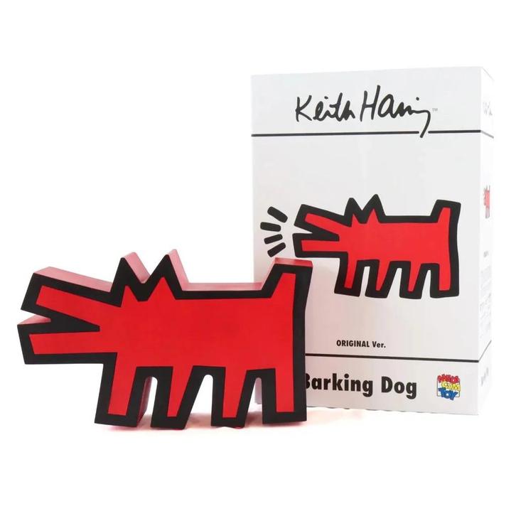 Keith Haring - Medicom Barking Dog Statue Red (Limited!), Antiek en Kunst, Kunst | Overige Kunst, Ophalen of Verzenden