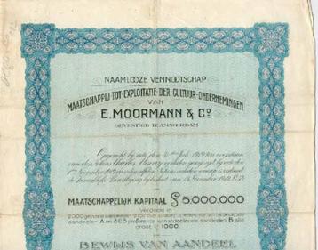 cultuur-ondernemingen van E. Moormann & Co beschikbaar voor biedingen