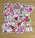 Schatige roze koe stickers, Verzenden, Nieuw, Meerdere stickers