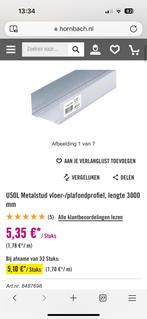 Metalstud 10x U50L & 43x C50L Koopje!! 150€, Doe-het-zelf en Verbouw, IJzerwaren en Bevestigingsmiddelen, Ophalen, Zo goed als nieuw