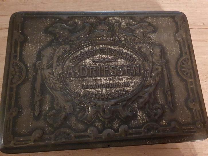 Vintage A. Driessen Chocoladeblik 1925 - Zeldzaam!, Antiek en Kunst, Antiek | Tin, Ophalen of Verzenden
