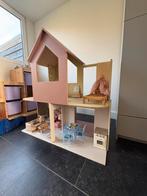 Houten Barbie, poppen en/of Maileg poppenhuis, Kinderen en Baby's, Speelgoed | Poppenhuizen, Ophalen, Zo goed als nieuw, Poppenhuis