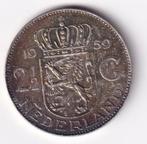 2 1/2 Gulden 1959 Prachtig met Meerkleurige Patina, Koningin Juliana, Verzenden, Zilver, Losse munt