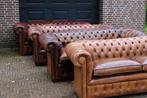 OUTLET: Traditioneel Engelse Chesterfield banken & fauteuils, Chesterfield, Minder dan 75 cm, Rechte bank, Leer