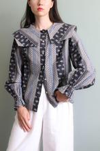 Vintage paisley blouse met grote kraag boho S, Kleding | Dames, Blouses en Tunieken, Zo goed als nieuw, Vintage, Maat 36 (S), Verzenden