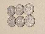 6x plastic speelpenning (K6), Ophalen of Verzenden, Overige materialen