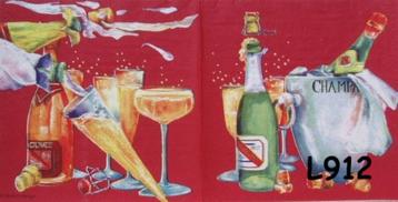 Servetten decoupage/bullet journal – Champagne L912 beschikbaar voor biedingen