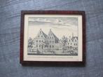 Leiden - gravure Gesigt van het Weeshuys en Grein Hall, Antiek en Kunst, Kunst | Etsen en Gravures, Ophalen of Verzenden