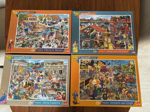 4 puzzels That's life 1000 stukjes: Vermeer, Van Gogh & 2, Hobby en Vrije tijd, Denksport en Puzzels, Zo goed als nieuw, Legpuzzel