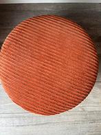 Mooi oranje vintage poefje poef naaikist, Huis en Inrichting, Gebruikt, Rond, Minder dan 50 cm, Ophalen of Verzenden