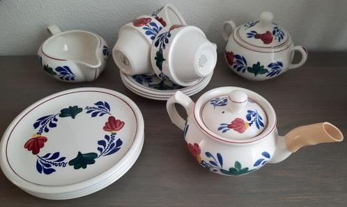 16 delen boerenbont servies, Huis en Inrichting, Keuken | Servies, Zo goed als nieuw, Overige typen, Boerenbont, Aardewerk, Ophalen of Verzenden