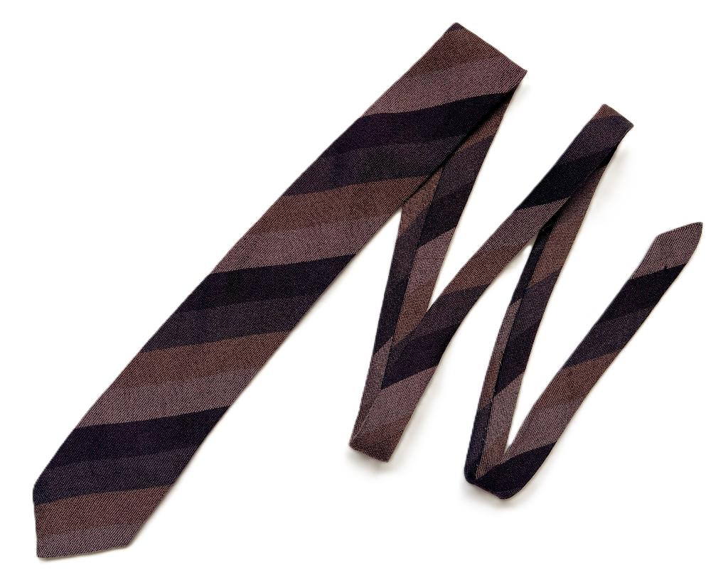 Vintage wollen stropdas - West Germany, Kleding | Heren, Stropdassen, Ophalen of Verzenden, Zo goed als nieuw, Bruin, Met patroon