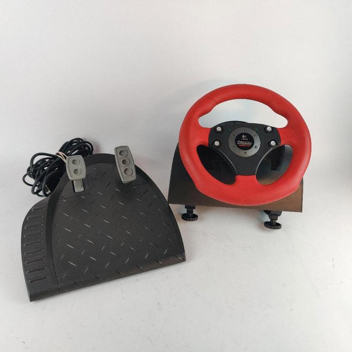 Logitech Wingman Formula Force Stuur + pedalen voor PC, Computers en Software, Joysticks, Gebruikt, Ophalen of Verzenden