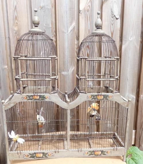 Oude handgemaakte vogelkooi [1717], Antiek en Kunst, Curiosa en Brocante, Ophalen