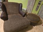 Fauteuil met voetenbank, Ophalen, Overige materialen, 100 tot 125 cm, Zo goed als nieuw