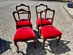 Set 4 antieke biedermeijer stoelen opnieuw gestoffeerd, Huis en Inrichting, Stoelen, Ophalen, Zo goed als nieuw, Eén