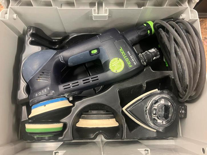 Festool Rotex RO 90 + Accessoires, Doe-het-zelf en Verbouw, Gereedschap | Schuurmachines, Gebruikt, Excentrische schuurmachine