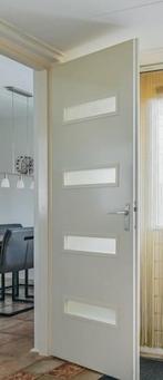 Massief Houten Opdekdeur met Melkglas 83x211,5, Doe-het-zelf en Verbouw, Deuren en Horren, Ophalen, Gebruikt, 80 tot 100 cm, Binnendeur