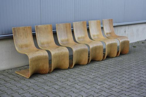 Contour chairs | set v. 6 | Alejandro Estrada ( Guatamala), Huis en Inrichting, Stoelen, Gebruikt, Vijf, Zes of meer stoelen, Hout