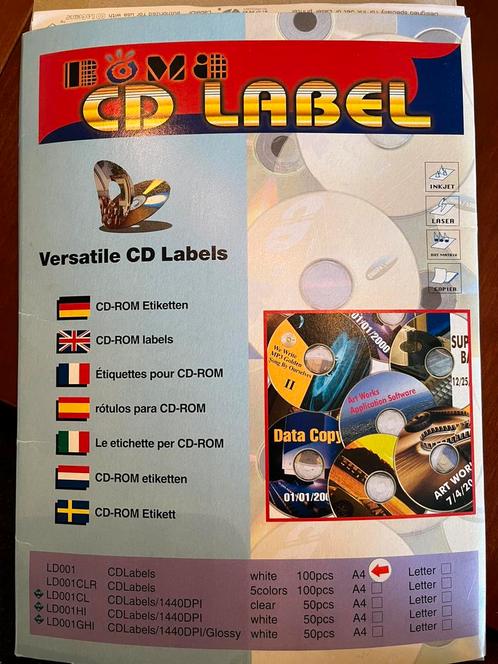 CD - labels 60 x 2 per pagina., Computers en Software, Labelprinters, Nieuw, Ophalen of Verzenden
