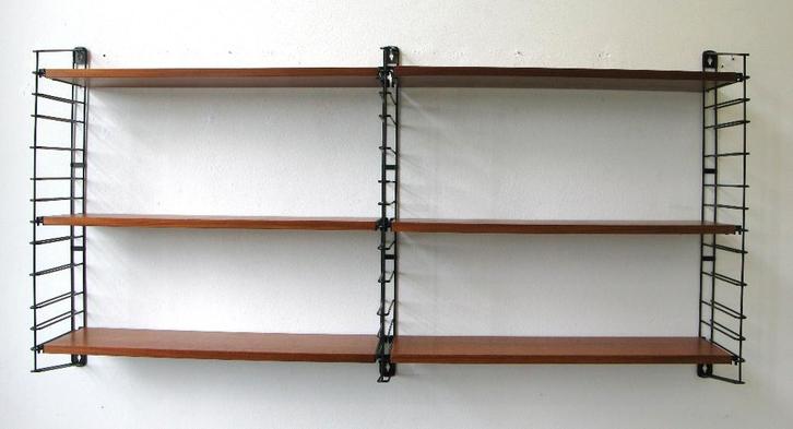 Vintage Tomado boekenrek teakhout wandrek Dekker, Huis en Inrichting, Woonaccessoires | Wandplanken en Boekenplanken, Gebruikt