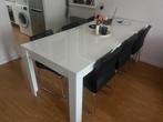 Hooglans witte eettafel 200x90, Huis en Inrichting, Ophalen, 200 cm of meer, 50 tot 100 cm, Zo goed als nieuw
