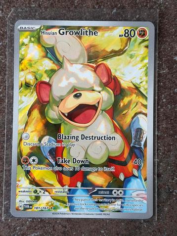 Growlithe - Hisuian - Pokemon Kaart beschikbaar voor biedingen