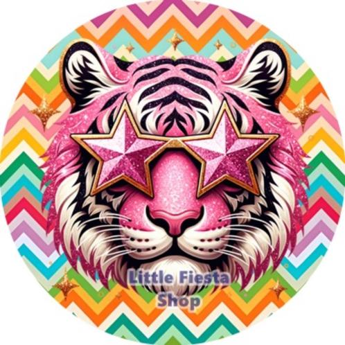 LF4019 ouwel tijger 20x4,7cm eetbare cupcake rondjes vers, Hobby en Vrije tijd, Taarten en Cupcakes maken, Nieuw, Versiering, Cupcakes