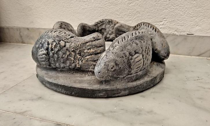 Kaarshouder vissen keramiek - vissenkring - karpers, Huis en Inrichting, Woonaccessoires | Kandelaars en Kaarsen, Nieuw, Kandelaar