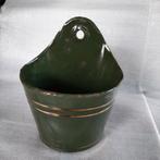 Zeepbakje emaille groen met goudkleurige decoratie, Ophalen