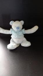Beer knuffel a.e. Pluche tweekleurig blauw van velours met, Ophalen of Verzenden, Nieuw, Beer