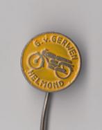 Motor speldje Motorfiets van Gerwen Helmond Geel, Verzamelen, Speldjes, Pins en Buttons, Gebruikt, Niet vindbaar, Niet vindbaar