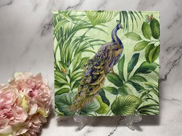 Paw knutsel servetten Pauw groen servet bladeren nr 697   beschikbaar voor biedingen