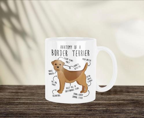 Border Terriër Anatomie mok, Huis en Inrichting, Keuken | Servies, Nieuw, Kop(pen) en/of Schotel(s), Overige stijlen, Ophalen of Verzenden
