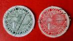 2 Postzegels 1 dollar New Zealand, Postzegels en Munten, Bankbiljetten | Oceanië, Ophalen of Verzenden