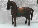 Houten paard India oud paardje hout & metaalbeslag, Antiek en Kunst, Ophalen of Verzenden