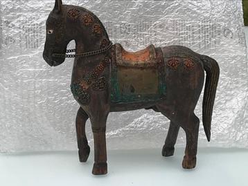 Houten paard India oud paardje hout & metaalbeslag beschikbaar voor biedingen