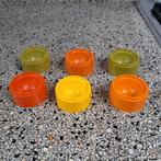 6 eierdopjes tupperware retro oranje geel groen dop pasen, Overige typen, Gebruikt, Ophalen of Verzenden, Groen