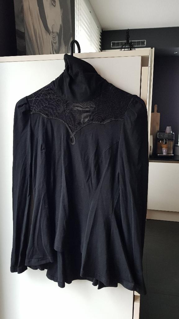 PUNK RAVE High Collar Long Sleeves Shirts - F-M-L OT-521TCF, Kleding | Dames, Maat 38/40 (M), Zwart, Ophalen of Verzenden, Zo goed als nieuw