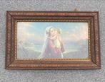 Klassiek Schilderij Maria met Kind in Houten Lijst antiek, Ophalen of Verzenden