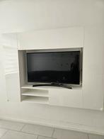 Tv meubel / unit hoogglans wit, Ophalen, 150 tot 200 cm, Zo goed als nieuw, Minder dan 100 cm