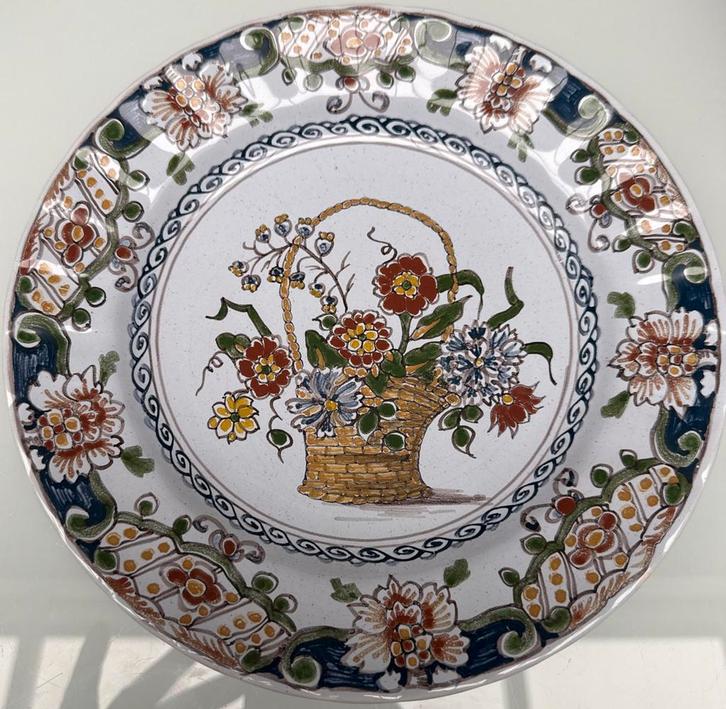 Makkums Wandbord - Handbeschilderd - Ø23cm, Antiek en Kunst, Antiek | Wandborden en Tegels, Ophalen of Verzenden