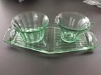 Roomstel Copier groen persglas, Antiek en Kunst, Antiek | Glas en Kristal, Ophalen of Verzenden