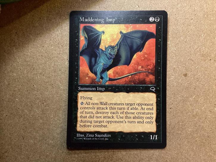 1x Maddening Imp (Near Mint), Hobby en Vrije tijd, Verzamelkaartspellen | Magic the Gathering, Zo goed als nieuw, Losse kaart